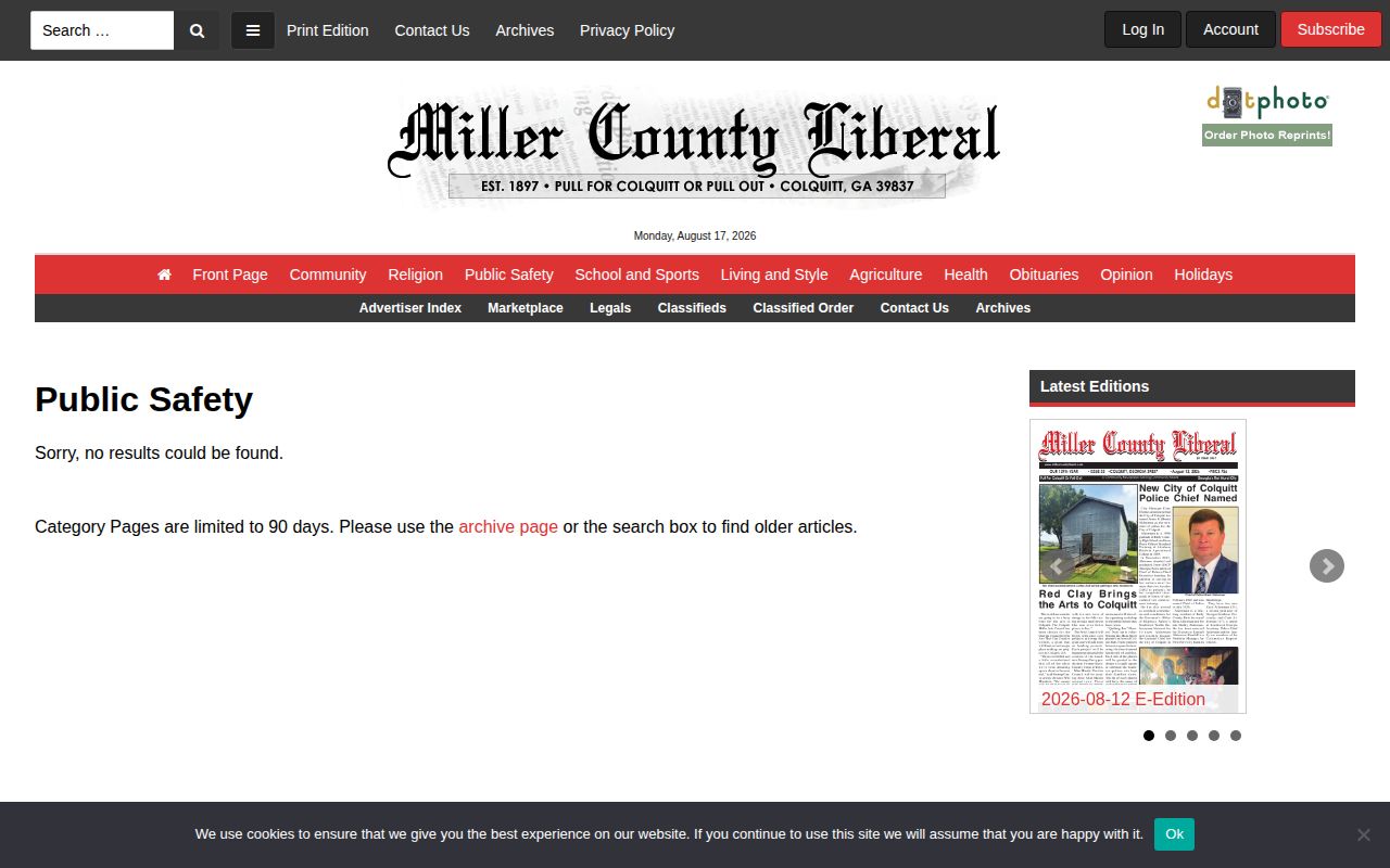 Miller County Liberal public-safety and arrest-report coverage